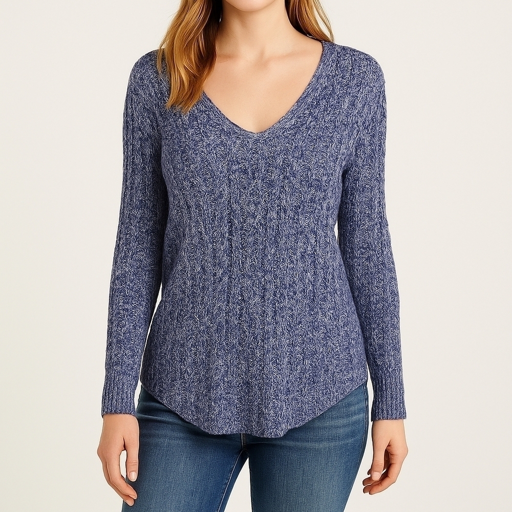 American Eagle Blue and White Knit Sweater